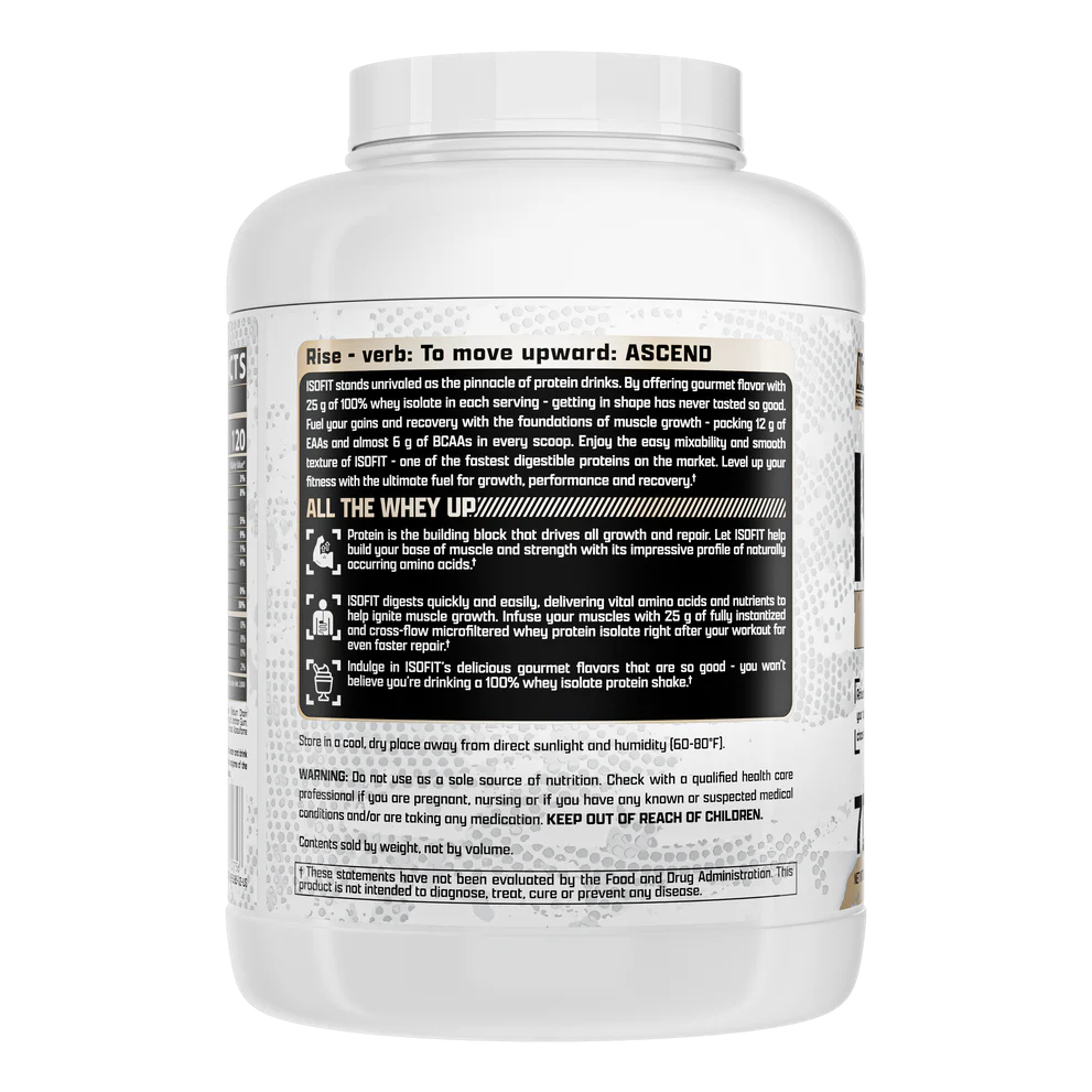 IsoFit Whey Isolate Protein - 5lbs (2.27kg) - 70 Servings
