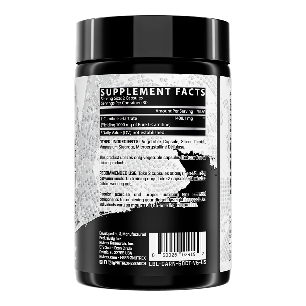 L-Carnitine 1000 - 120 Capsules - 60 Servings