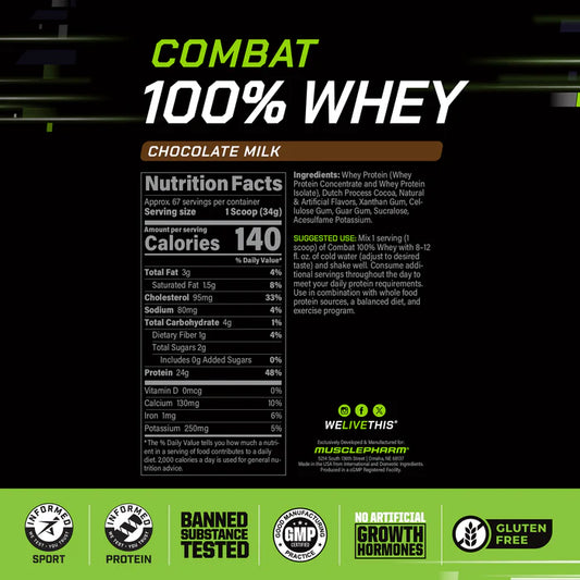 Combat 100% Whey Protein - 5lbs (2.27kg) - 70 Servings