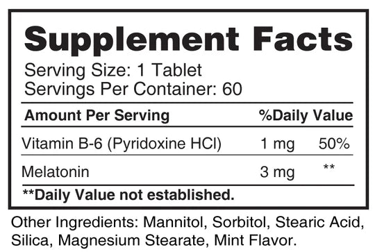 Melatonin 3mg with Vitamin B6