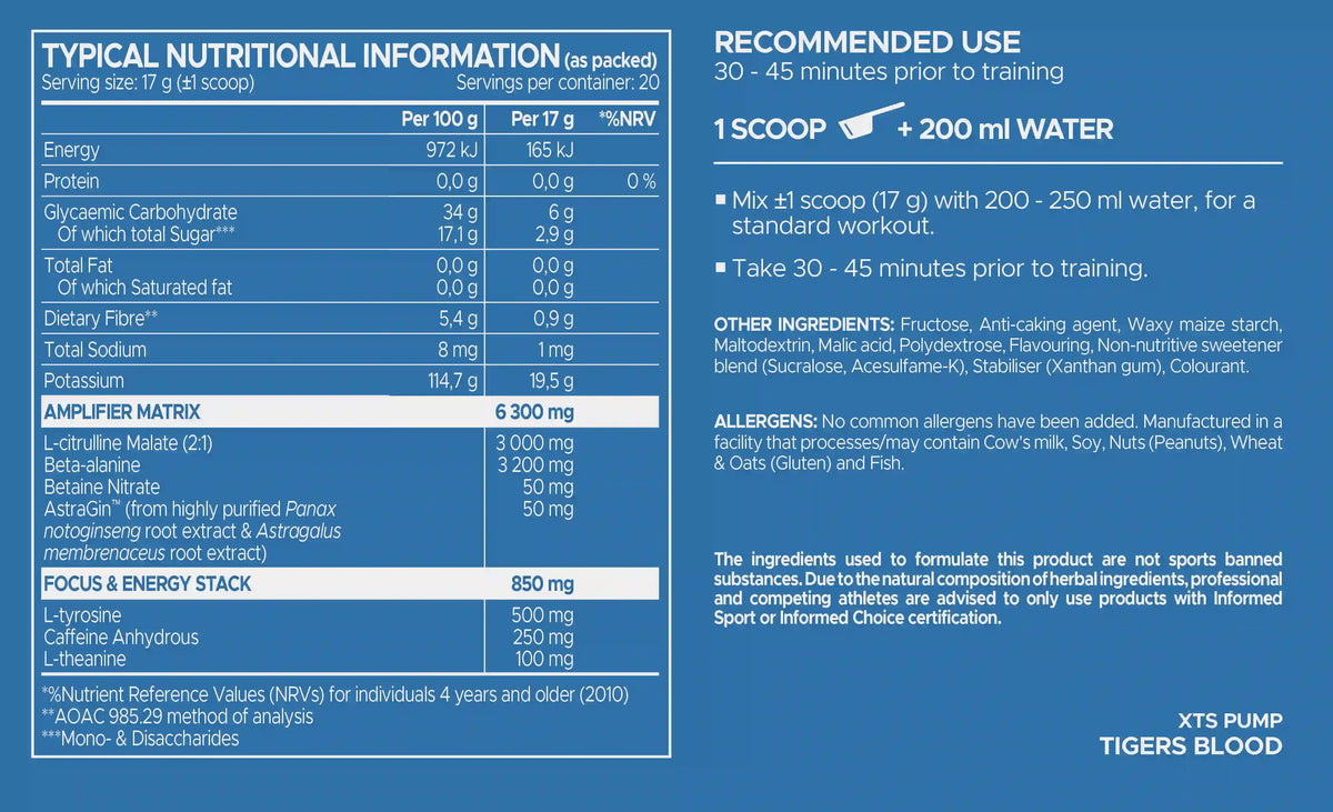 XTS N.O. Pump Pre-workout
