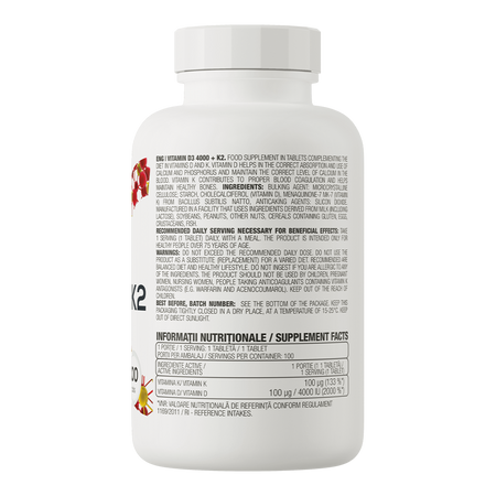 Vitamin D3 4000 IU + K2  - 100 Servings